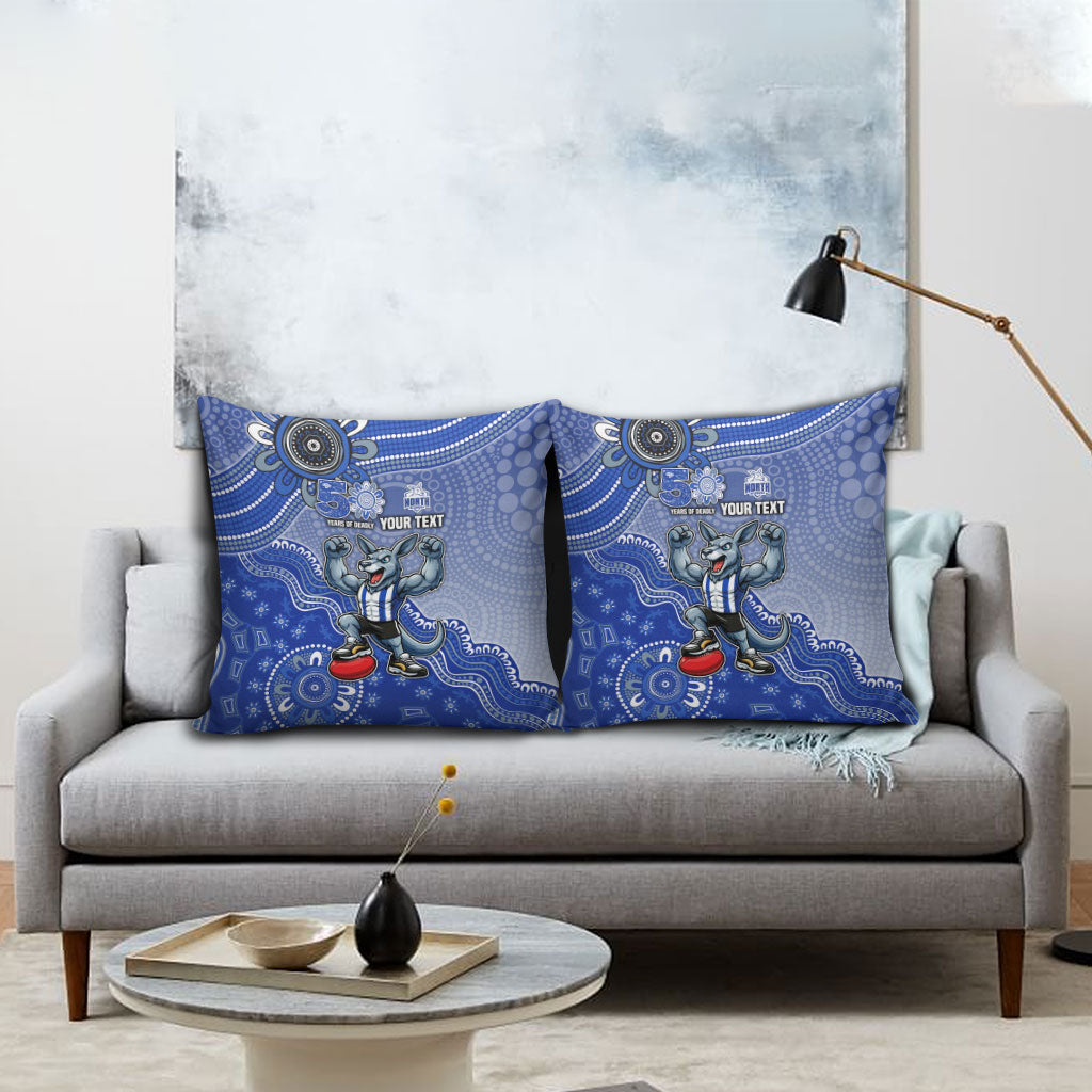 Personalized Kangaroos Football Mascot Pillow Cover Aboriginal Dot Art Style Vibrant Indigenous Pattern Design