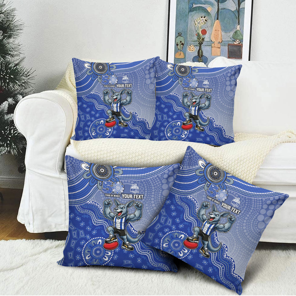 Personalized Kangaroos Football Mascot Pillow Cover Aboriginal Dot Art Style Vibrant Indigenous Pattern Design