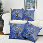 Personalized Kangaroos Football Mascot Pillow Cover Aboriginal Dot Art Style Vibrant Indigenous Pattern Design