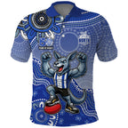 Personalized Kangaroos Football Mascot Polo Shirt Aboriginal Dot Art Style Vibrant Indigenous Pattern Design