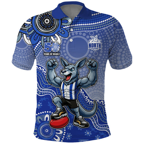 Personalized Kangaroos Football Mascot Polo Shirt Aboriginal Dot Art Style Vibrant Indigenous Pattern Design