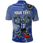 Personalized Kangaroos Football Mascot Polo Shirt Aboriginal Dot Art Style Vibrant Indigenous Pattern Design