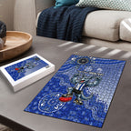 Personalized Kangaroos Football Mascot Puzzle Aboriginal Dot Art Style Vibrant Indigenous Pattern Design