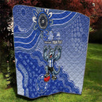 Personalized Kangaroos Football Mascot Quilt Aboriginal Dot Art Style Vibrant Indigenous Pattern Design