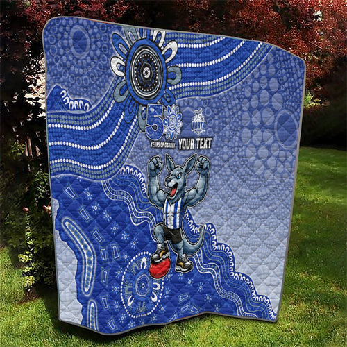 Personalized Kangaroos Football Mascot Quilt Aboriginal Dot Art Style Vibrant Indigenous Pattern Design