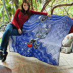 Personalized Kangaroos Football Mascot Quilt Aboriginal Dot Art Style Vibrant Indigenous Pattern Design