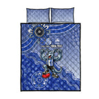 Personalized Kangaroos Football Mascot Quilt Bed Set Aboriginal Dot Art Style Vibrant Indigenous Pattern Design