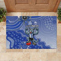 Personalized Kangaroos Football Mascot Rubber Doormat Aboriginal Dot Art Style Vibrant Indigenous Pattern Design