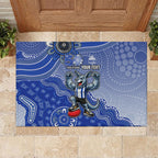 Personalized Kangaroos Football Mascot Rubber Doormat Aboriginal Dot Art Style Vibrant Indigenous Pattern Design