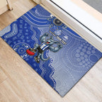 Personalized Kangaroos Football Mascot Rubber Doormat Aboriginal Dot Art Style Vibrant Indigenous Pattern Design
