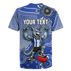 Personalized Kangaroos Football Mascot Rugby Jersey Aboriginal Dot Art Style Vibrant Indigenous Pattern Design