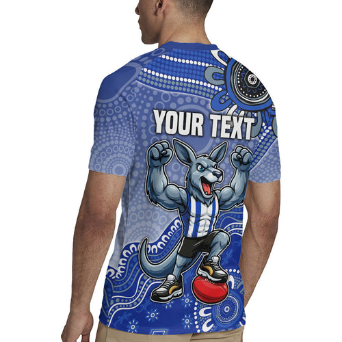 Personalized Kangaroos Football Mascot Rugby Jersey Aboriginal Dot Art Style Vibrant Indigenous Pattern Design