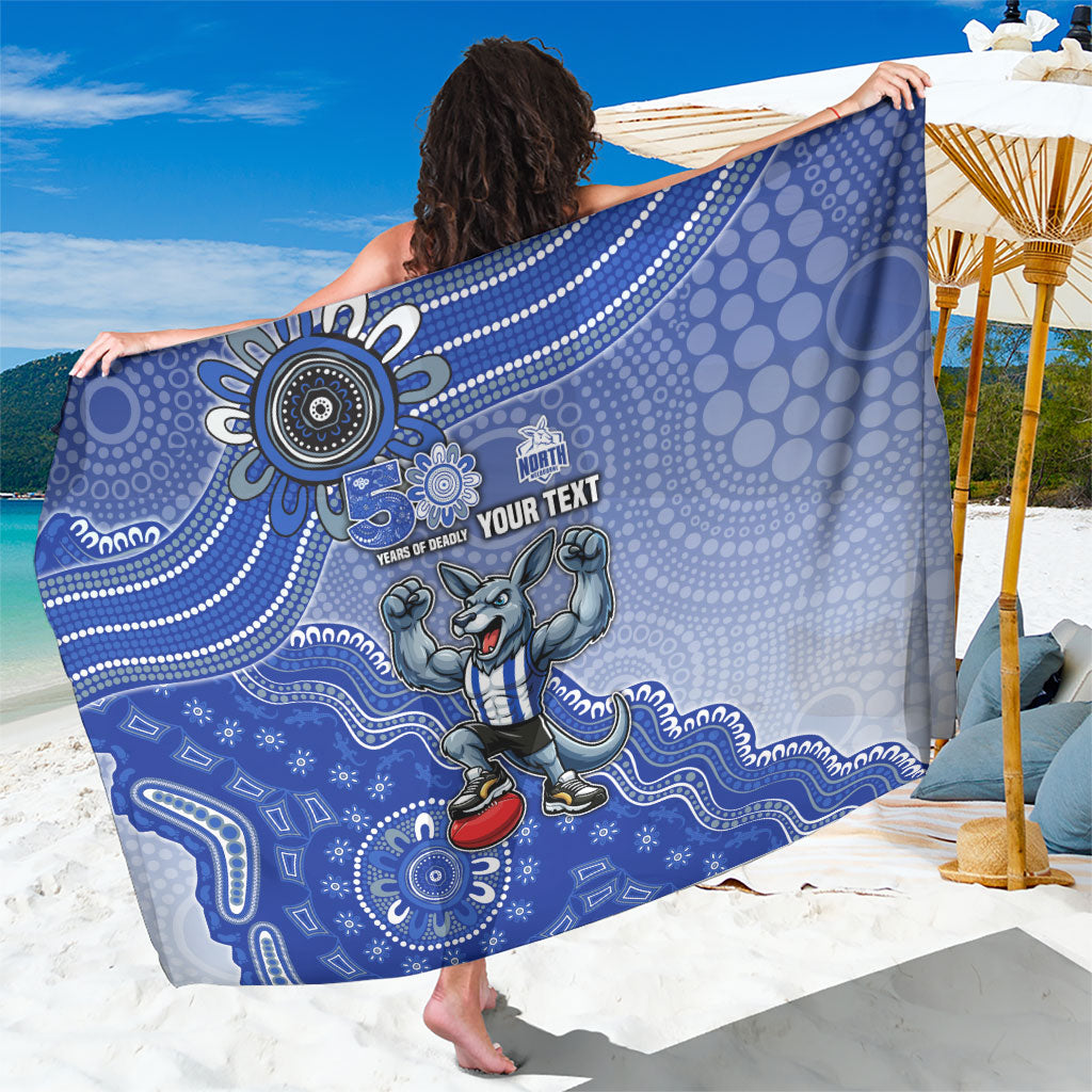 Personalized Kangaroos Football Mascot Sarong Aboriginal Dot Art Style Vibrant Indigenous Pattern Design