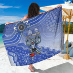 Personalized Kangaroos Football Mascot Sarong Aboriginal Dot Art Style Vibrant Indigenous Pattern Design