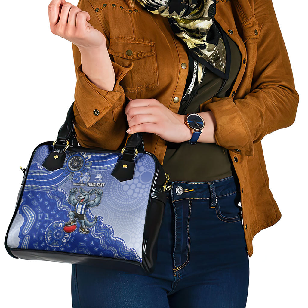 Personalized Kangaroos Football Mascot Shoulder Handbag Aboriginal Dot Art Style Vibrant Indigenous Pattern Design