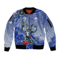 Personalized Kangaroos Football Mascot Sleeve Zip Bomber Jacket Aboriginal Dot Art Style Vibrant Indigenous Pattern Design