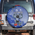 Personalized Kangaroos Football Mascot Spare Tire Cover Aboriginal Dot Art Style Vibrant Indigenous Pattern Design