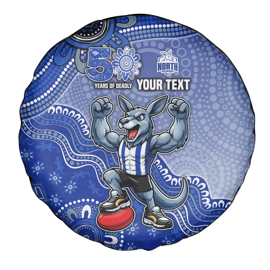 Personalized Kangaroos Football Mascot Spare Tire Cover Aboriginal Dot Art Style Vibrant Indigenous Pattern Design