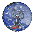 Personalized Kangaroos Football Mascot Spare Tire Cover Aboriginal Dot Art Style Vibrant Indigenous Pattern Design