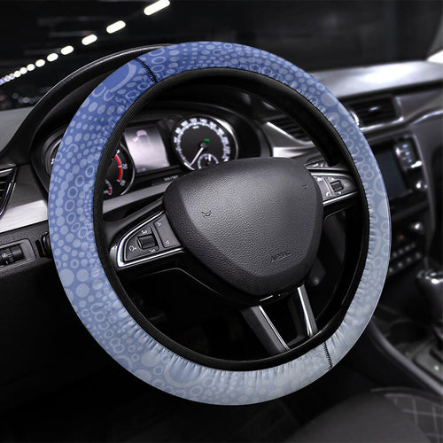 Kangaroos Football Mascot Steering Wheel Cover Aboriginal Dot Art Style Vibrant Indigenous Pattern Design
