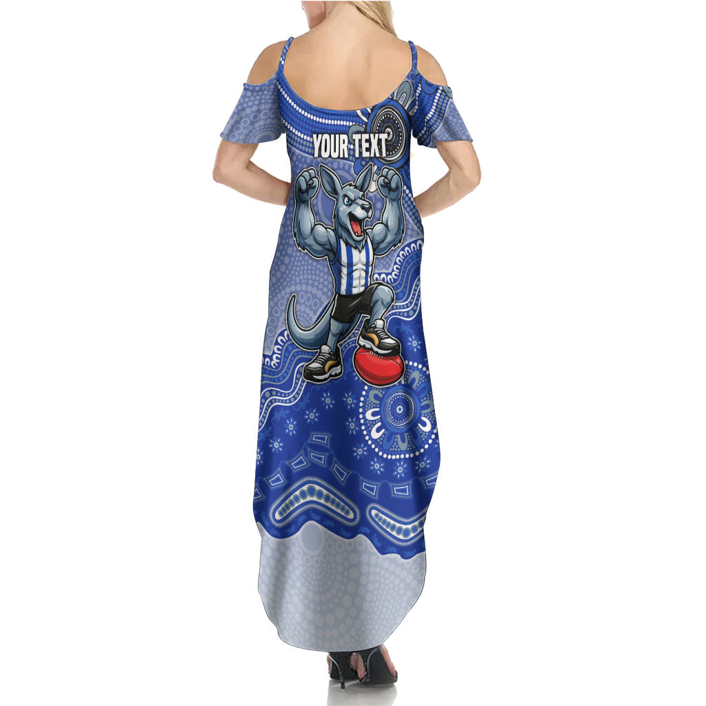 Personalized Kangaroos Football Mascot Summer Maxi Dress Aboriginal Dot Art Style Vibrant Indigenous Pattern Design