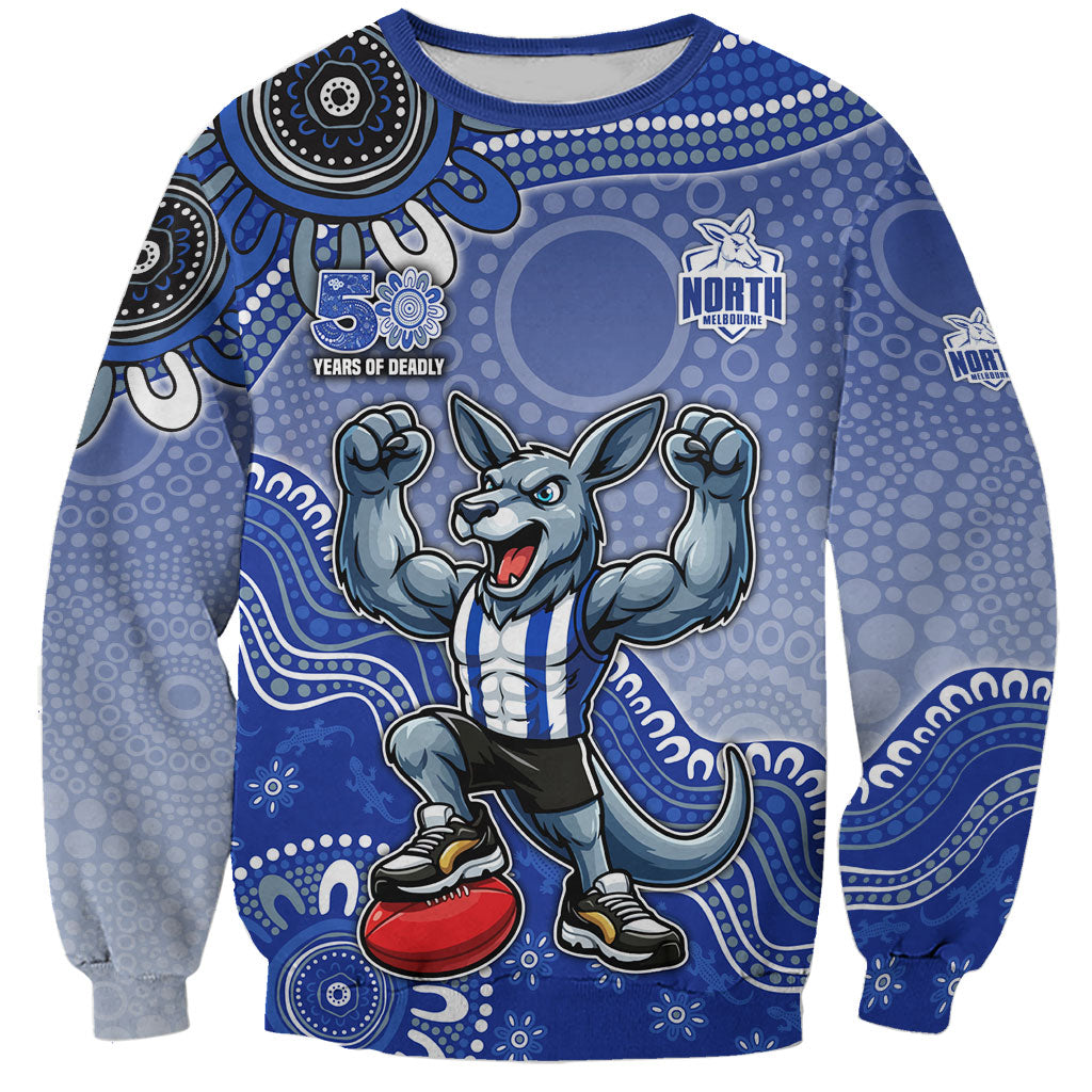 Personalized Kangaroos Football Mascot Sweatshirt Aboriginal Dot Art Style Vibrant Indigenous Pattern Design