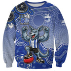 Personalized Kangaroos Football Mascot Sweatshirt Aboriginal Dot Art Style Vibrant Indigenous Pattern Design