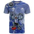 Personalized Kangaroos Football Mascot T Shirt Aboriginal Dot Art Style Vibrant Indigenous Pattern Design