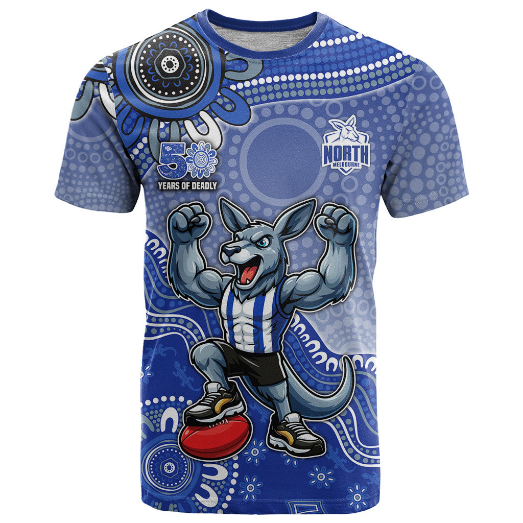 Personalized Kangaroos Football Mascot T Shirt Aboriginal Dot Art Style Vibrant Indigenous Pattern Design