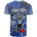 Personalized Kangaroos Football Mascot T Shirt Aboriginal Dot Art Style Vibrant Indigenous Pattern Design