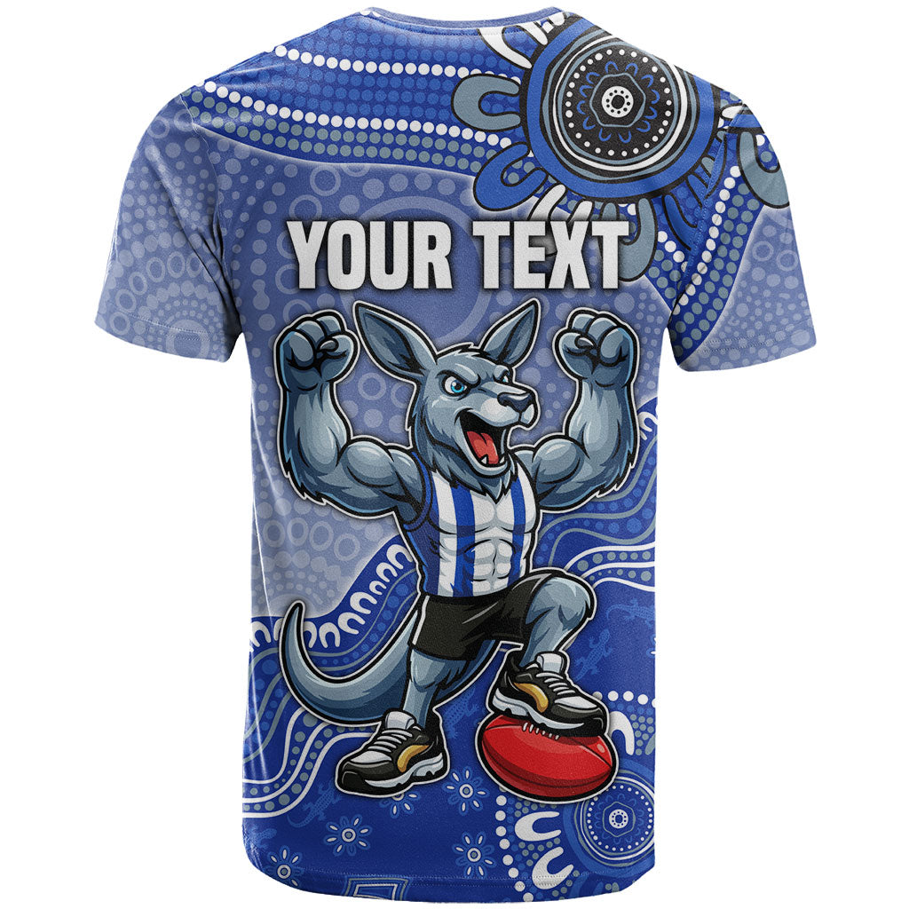Personalized Kangaroos Football Mascot T Shirt Aboriginal Dot Art Style Vibrant Indigenous Pattern Design