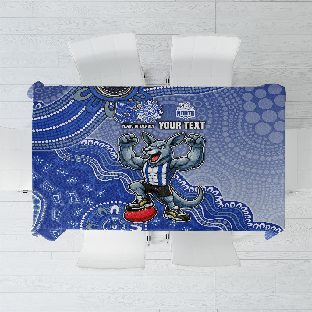 Personalized Kangaroos Football Mascot Tablecloth Aboriginal Dot Art Style Vibrant Indigenous Pattern Design