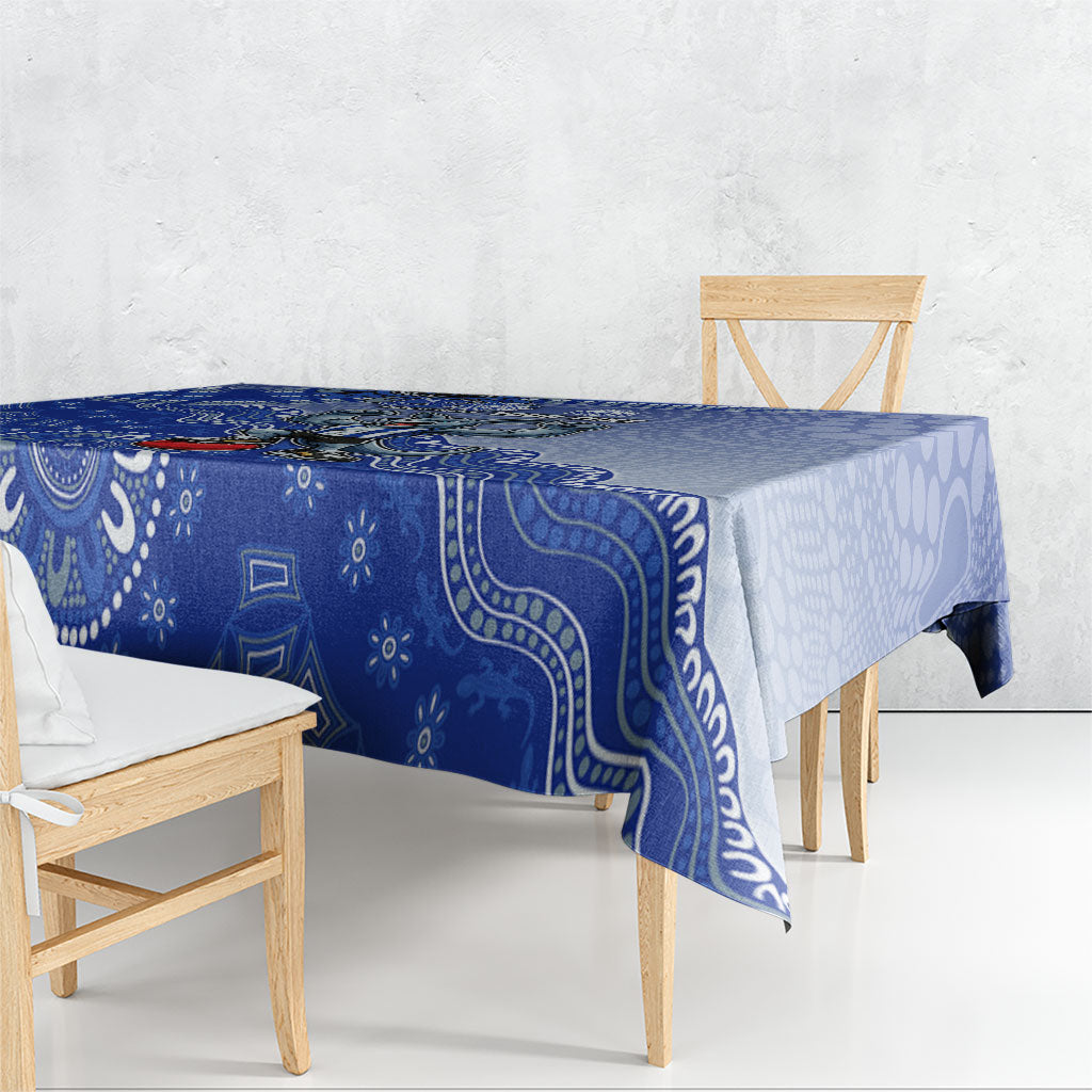 Personalized Kangaroos Football Mascot Tablecloth Aboriginal Dot Art Style Vibrant Indigenous Pattern Design