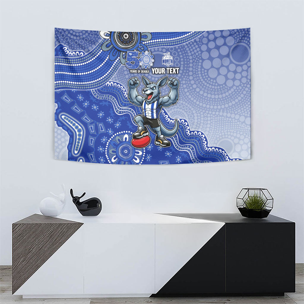 Personalized Kangaroos Football Mascot Tapestry Aboriginal Dot Art Style Vibrant Indigenous Pattern Design