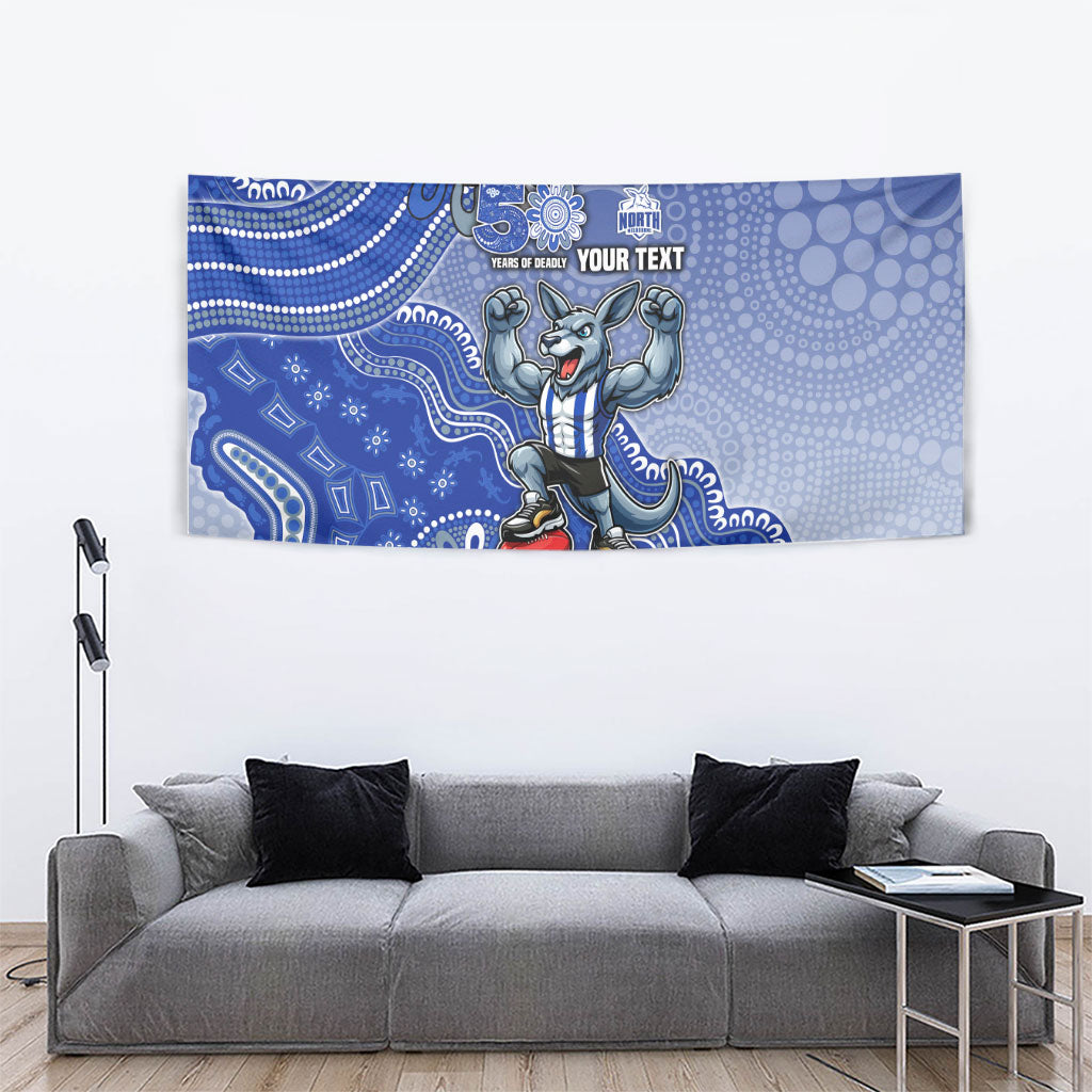 Personalized Kangaroos Football Mascot Tapestry Aboriginal Dot Art Style Vibrant Indigenous Pattern Design