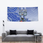 Personalized Kangaroos Football Mascot Tapestry Aboriginal Dot Art Style Vibrant Indigenous Pattern Design