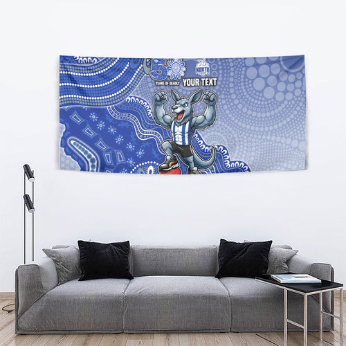 Personalized Kangaroos Football Mascot Tapestry Aboriginal Dot Art Style Vibrant Indigenous Pattern Design