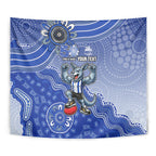 Personalized Kangaroos Football Mascot Tapestry Aboriginal Dot Art Style Vibrant Indigenous Pattern Design