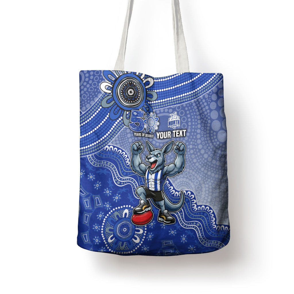 Personalized Kangaroos Football Mascot Tote Bag Aboriginal Dot Art Style Vibrant Indigenous Pattern Design