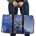 Personalized Kangaroos Football Mascot Travel Bag Aboriginal Dot Art Style Vibrant Indigenous Pattern Design