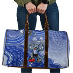 Personalized Kangaroos Football Mascot Travel Bag Aboriginal Dot Art Style Vibrant Indigenous Pattern Design