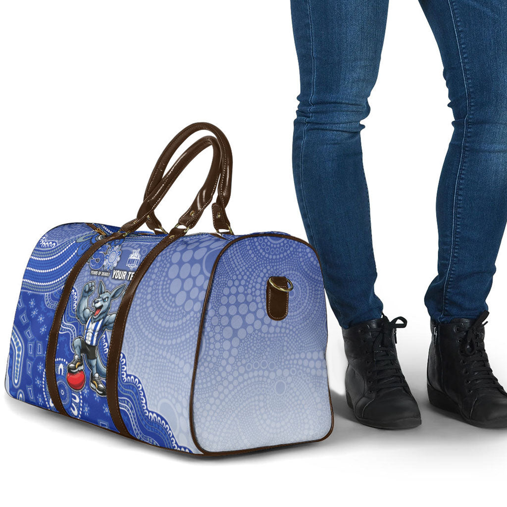 Personalized Kangaroos Football Mascot Travel Bag Aboriginal Dot Art Style Vibrant Indigenous Pattern Design