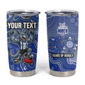 Personalized Kangaroos Football Mascot Tumbler Cup Aboriginal Dot Art Style Vibrant Indigenous Pattern Design
