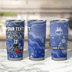 Personalized Kangaroos Football Mascot Tumbler Cup Aboriginal Dot Art Style Vibrant Indigenous Pattern Design