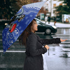 Personalized Kangaroos Football Mascot Umbrella Aboriginal Dot Art Style Vibrant Indigenous Pattern Design