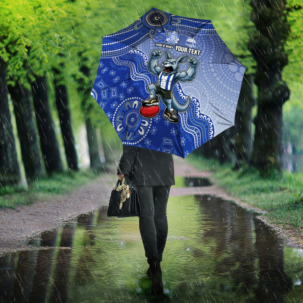Personalized Kangaroos Football Mascot Umbrella Aboriginal Dot Art Style Vibrant Indigenous Pattern Design