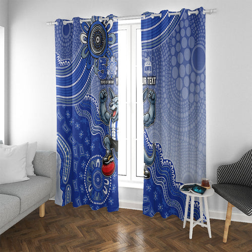 Personalized Kangaroos Football Mascot Window Curtain Aboriginal Dot Art Style Vibrant Indigenous Pattern Design