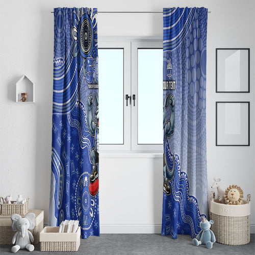 Personalized Kangaroos Football Mascot Window Curtain Aboriginal Dot Art Style Vibrant Indigenous Pattern Design