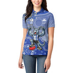 Personalized Kangaroos Football Mascot Women Polo Shirt Aboriginal Dot Art Style Vibrant Indigenous Pattern Design