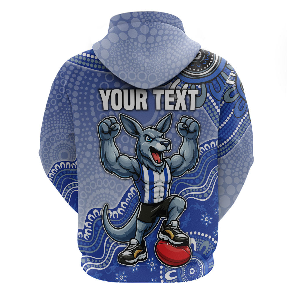 Personalized Kangaroos Football Mascot Zip Hoodie Aboriginal Dot Art Style Vibrant Indigenous Pattern Design